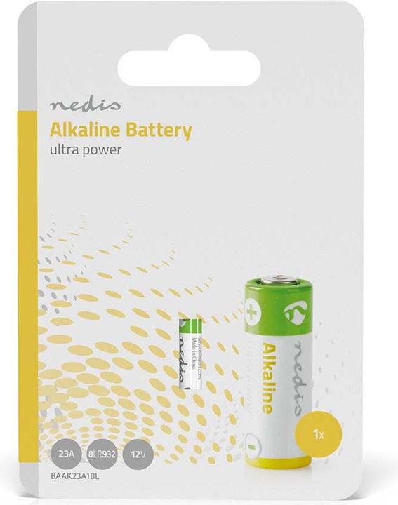 Image du produit Nedis Pile alcaline 23A | 12 V DC | 1-Blister | 8LR932 | Jaune / Vert (1 pcs, A23)