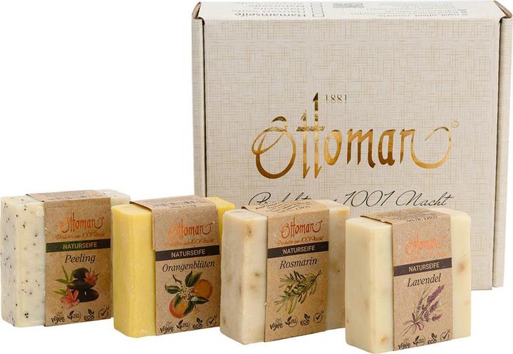 Produktbild Natura Punto Pflegende Olivenölseifen Lavendel, Rosmarin, Orangenblüten, Peeling, je 120 g (Handpeeling)