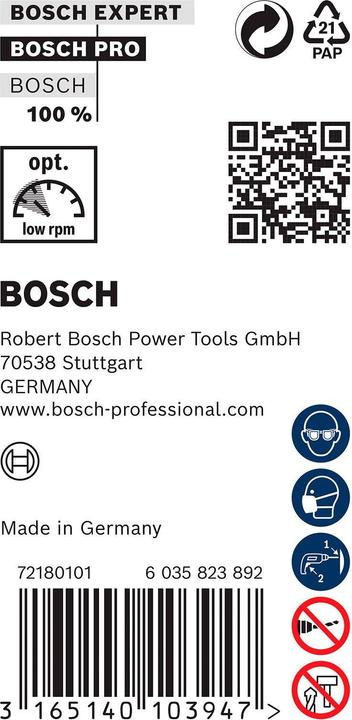 Immagine prodotto Bosch Professional Zubehör Punta da installazione PRO Wood HSS, 10 x 87 x 400 mm (10 mm)