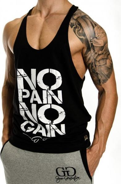 Actual product image Gym Generation No Pain No Gain Stringer BLACK (M)