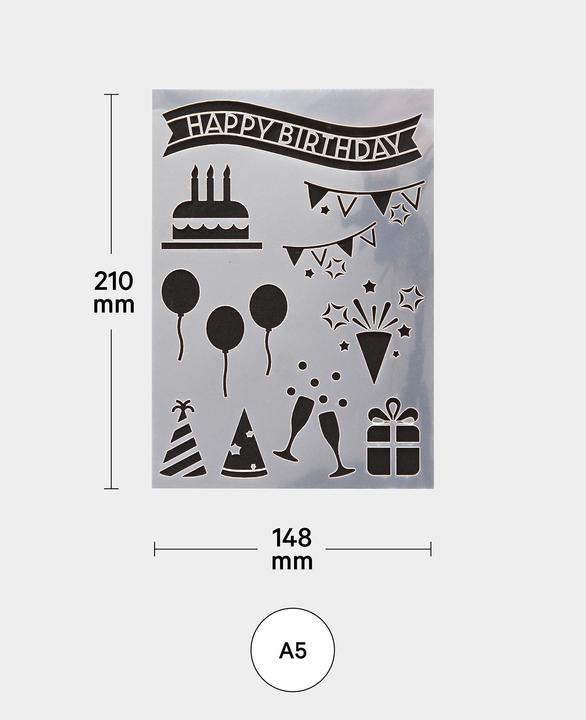 Produktbild I Am Creative Schablone Happy Birthday, A5
