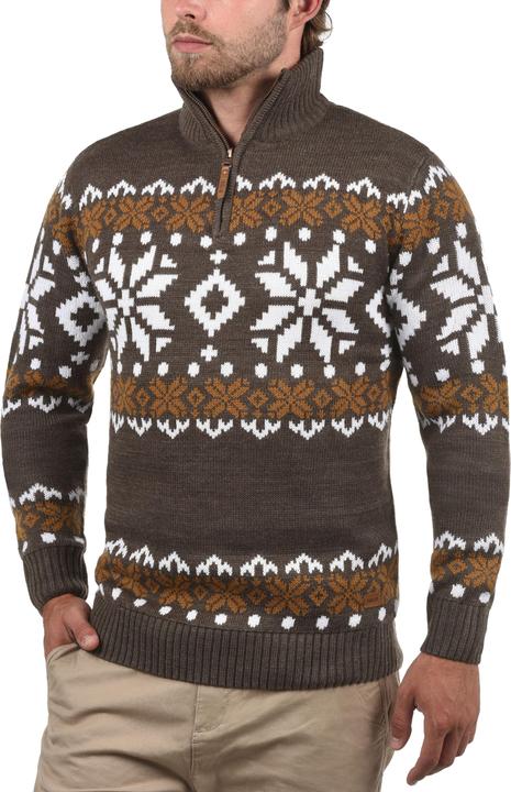 Actual product image Solid Norwin Men's Jumper Chunky Knit Pullover Troyer (XL)