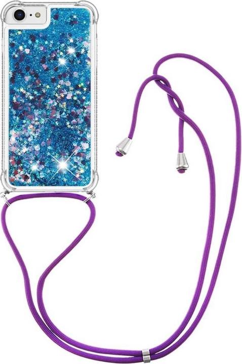 Immagine prodotto Cover-Discount iPhone SE / 8 / 7 - custodia glitterata con cordino blu (Apple iPhone 8, Apple iPhone 7)