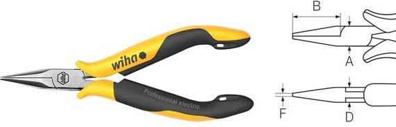 Actual product image Wiha ESD Flat Round Nose Pliers Straight 145 (145 mm)