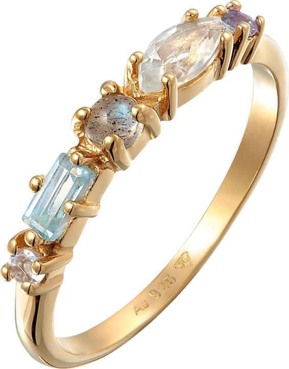Produktbild Elli PREMIUM Ring Memoire Edelstein Klassik Ring 925 Silber (52, 925 Silber)