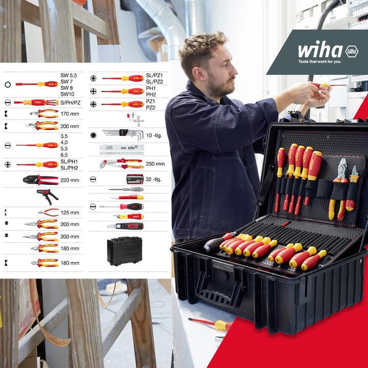 Actual product image Wiha Electrician's tool set Competence XL I mixed 81 pcs. in tool case (81 pieces)