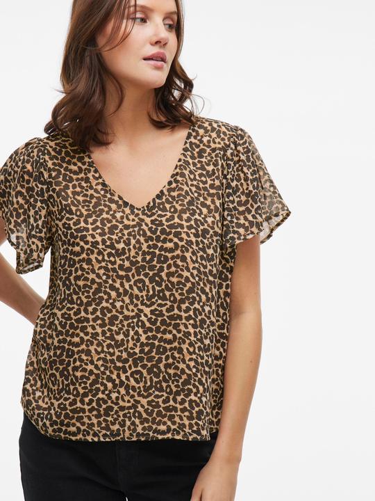 Actual product image Vila Leoprint Oberteil mit kurzen Ärmeln (38)