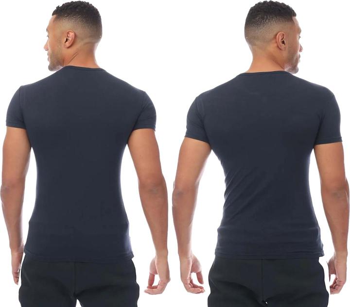 Actual product image Emporio Armani Mens Underwear Logo T-Shirt (Pack of 2) (M)