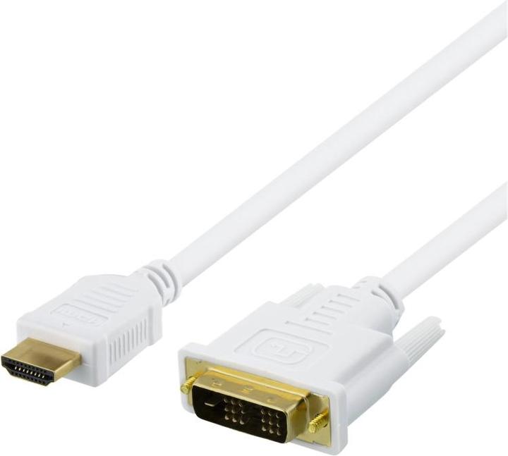 Actual product image Deltaco HDMI to DVI cable 7m Full HD white (7 m, HDMI)