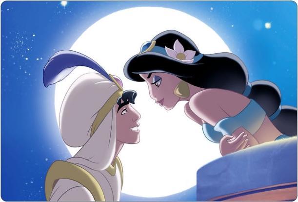 Produktbild Disney Jasmin & Aladdin, Genie Postkarte Lenticular