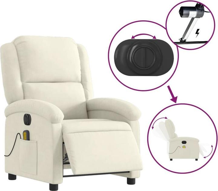Actual product image VidaXL Massage chair electric velvet