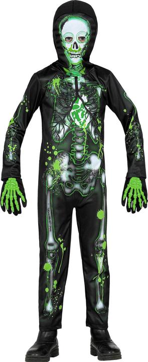 Actual product image Widmann Infected zombie skeleton kids costume jumpsuit with mask (140)