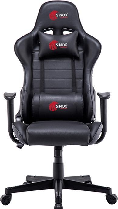 Produktbild Sinox gamingstol i sort med røde syninger