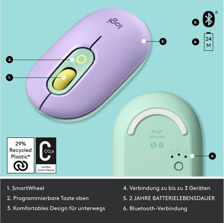 Immagine prodotto Logitech Pop Mouse (Senza fili)