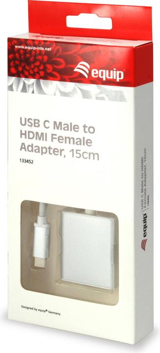 Produktbild equip USB Typ C Stecker auf HDMI Adapter 15 cm (HDMI, 15 cm)