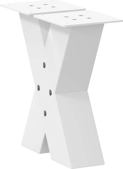 Immagine prodotto VidaXL Gambe per tavolino da caffè a forma di X 2 pz. Gamba per tavolo in acciaio bianco 30x(30-31) cm