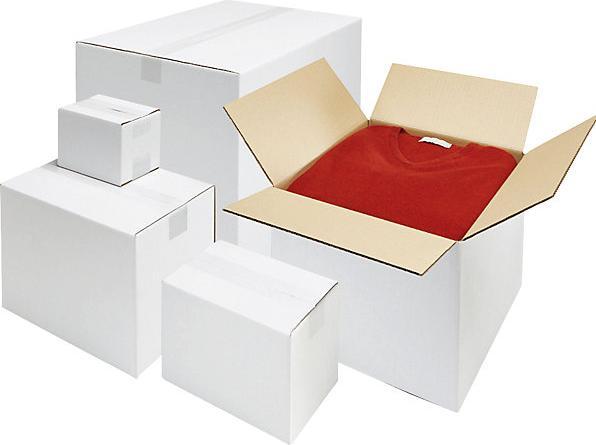 Image du produit kaiserkraft Caisse pliante en carton ondulé, blanc, L x l x h 460 x 325 x 160 mm, double (1 x)
