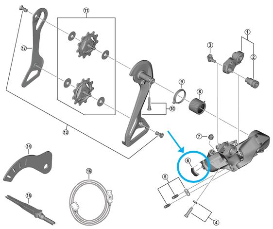 Actual product image Shimano RD-R9250 charging socket cover (E-bike charger)