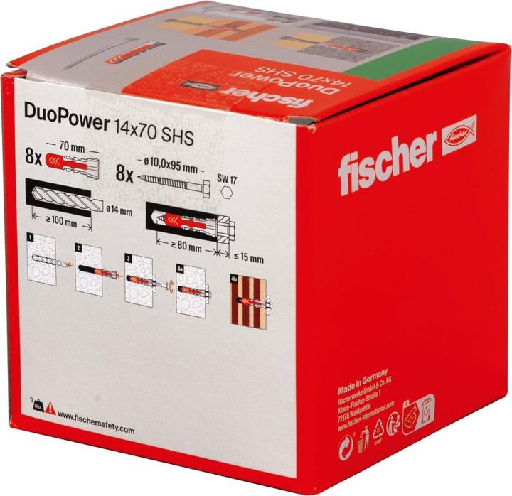 Actual product image Fischer DUOPOWER 14 x 70 incl. screws (8 pcs.)