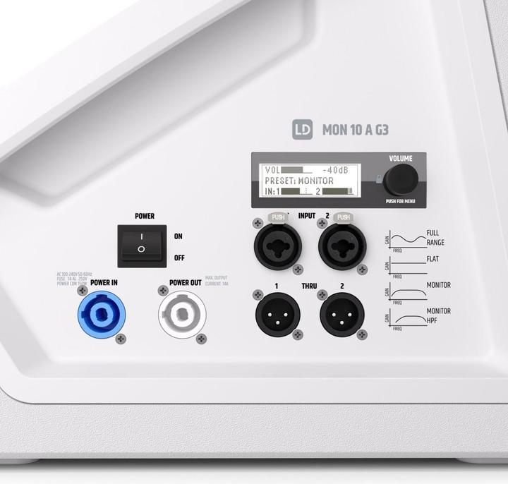 Produktbild LD Systems MON 10 A G3 W - 10" aktiver koaxialer Bühnenmonitor, weiss (Aktiv)
