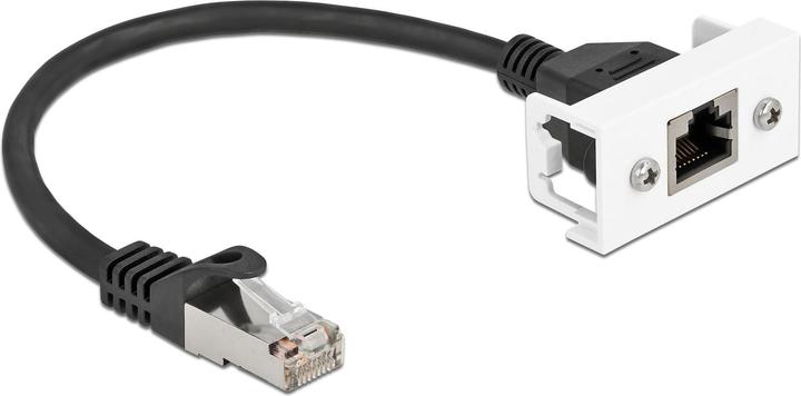 Delock Netzwerk Verlängerungskabel für Easy 45 Modul S/FTP RJ45 Stecker zu RJ45 Buchse Cat.6A 25 cm schwarz (S/FTP, CAT6a, 0.25 m)
