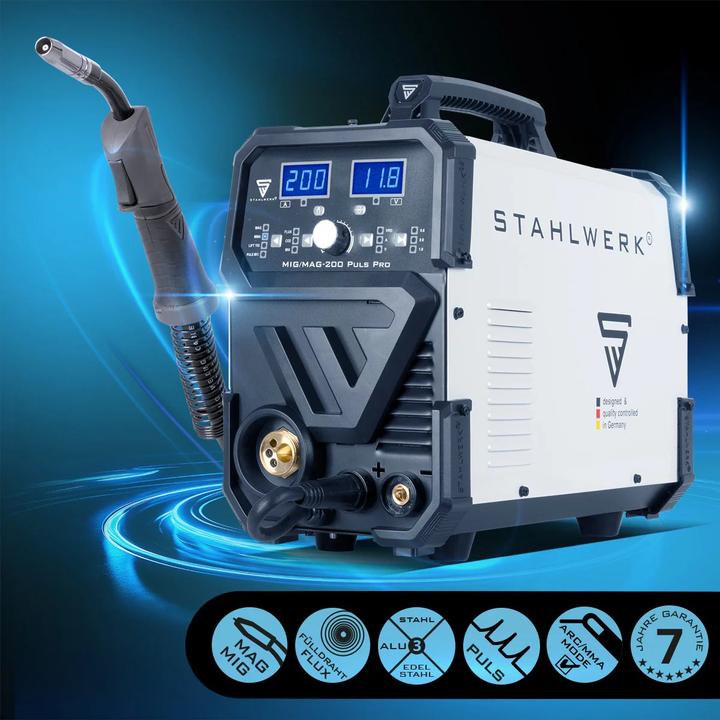 Actual product image Stahlwerk Welding machine MIG MAG 200 Pulse Pro IGBT shielding gas combi device with 200 A