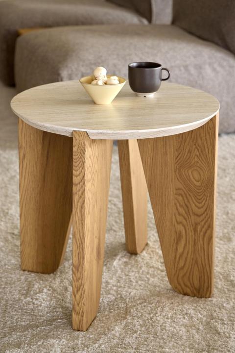 Image du produit AC Design Table d'appoint Dockland papier brut travertin (50 x 50 cm)