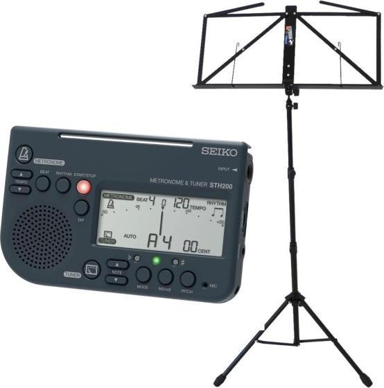 Actual product image Seiko Metronome STH-200 with music stand