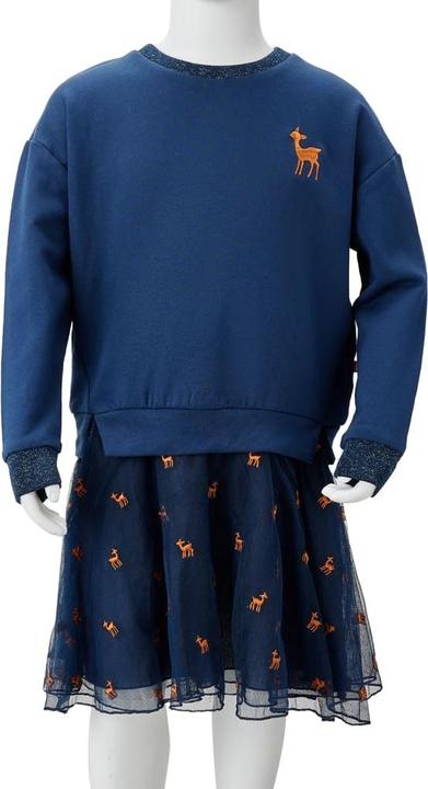 Produktbild VidaXL Kinderkleid mit Langen Ärmeln Marineblau 104,Material: 95 (104)