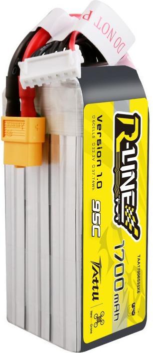 Immagine prodotto Tattu Batteria Lipo R-Line 22.2V 1700mAh 6S 95C con connettore XT60 (22.20 V, 1700 mAh)