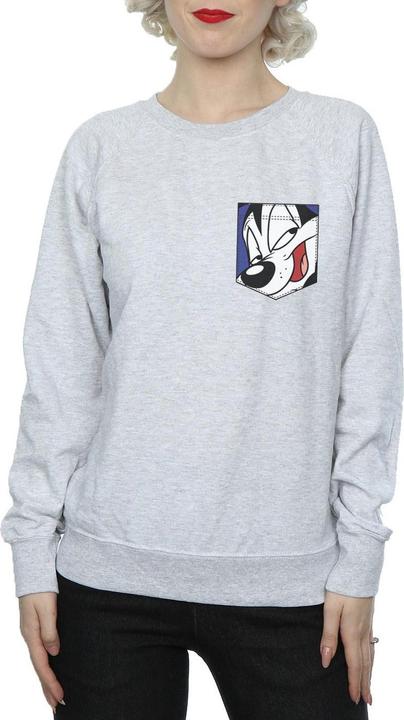 Immagine prodotto Looney Tunes Pepe Le Pew Face Faux Pocket Felpa Donna (XL)