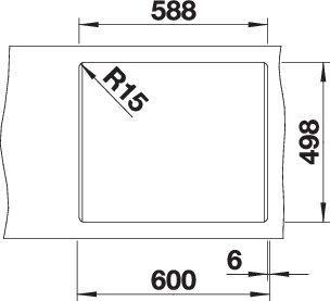 Actual product image Blanco Etagon 6 (Top-mounted sink, 60 cm, 51 cm)