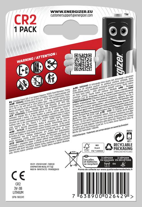 Actual product image Energizer Photo CR2 (1 pcs., CR2, 800 mAh)