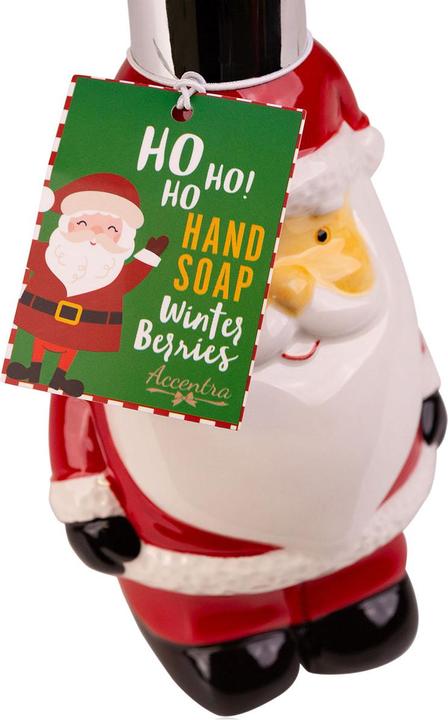 Accentra Seifenspender aus Keramik mit Flüssigseife SANTA in Weihnachtsmann Design (Device, 350 ml)