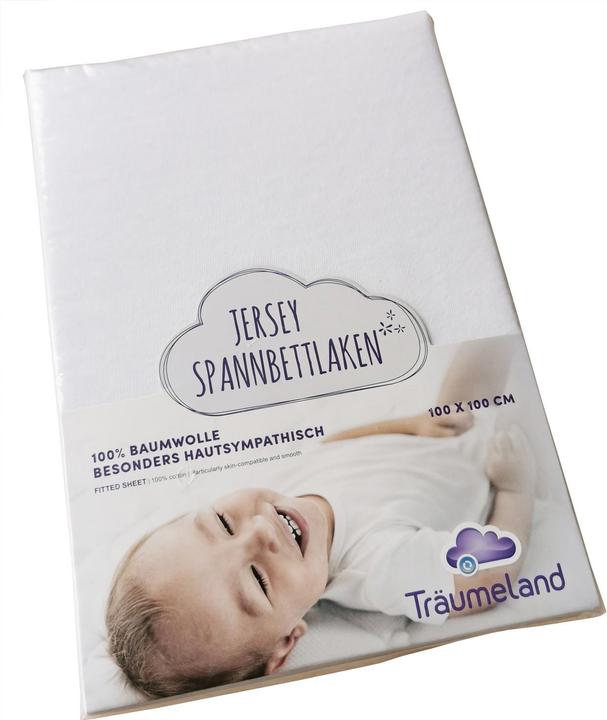 Träumeland Drap-housse Jersey blanc 100x100 (100 x 100 cm)