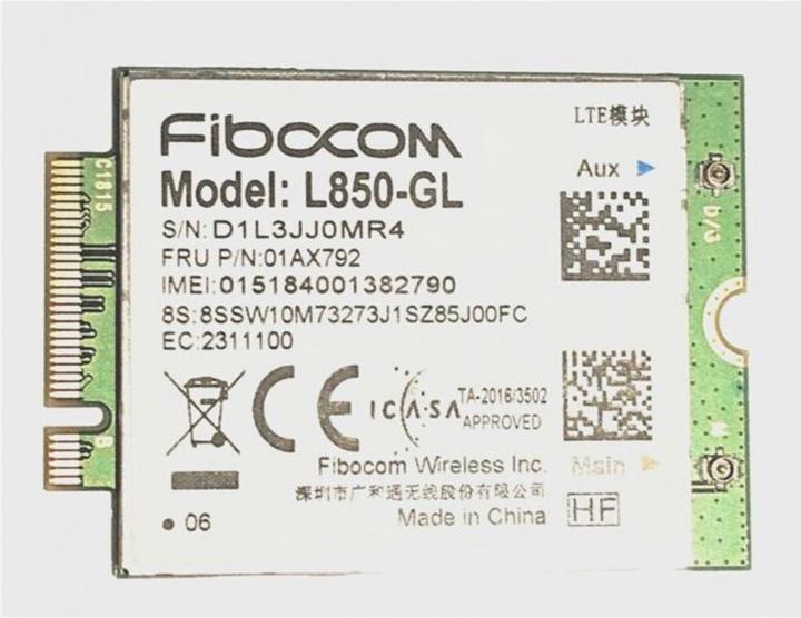 Actual product image Lenovo Fibocom L850-GL CAT9 WWAN