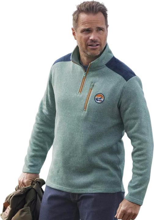 Immagine prodotto Atlas For Men Maglia con zip a contrasto in pile spazzolato da uomo (L)