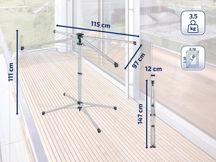 Produktbild Leifheit Standwäschespinne LinoPop-Up 140 (14 m)