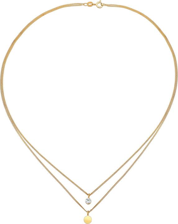 Image du produit Elli Collier Layer plaque de cristal 925 argent (Argent sterling 925, Cristal de verre, 40 cm)