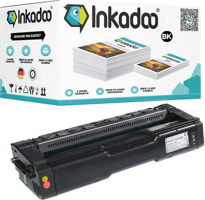 Produktbild Inkadoo Toner kompatibel zu Ricoh 406094 / TYPESPC220E Toner, schwarz Schwarz (BK)