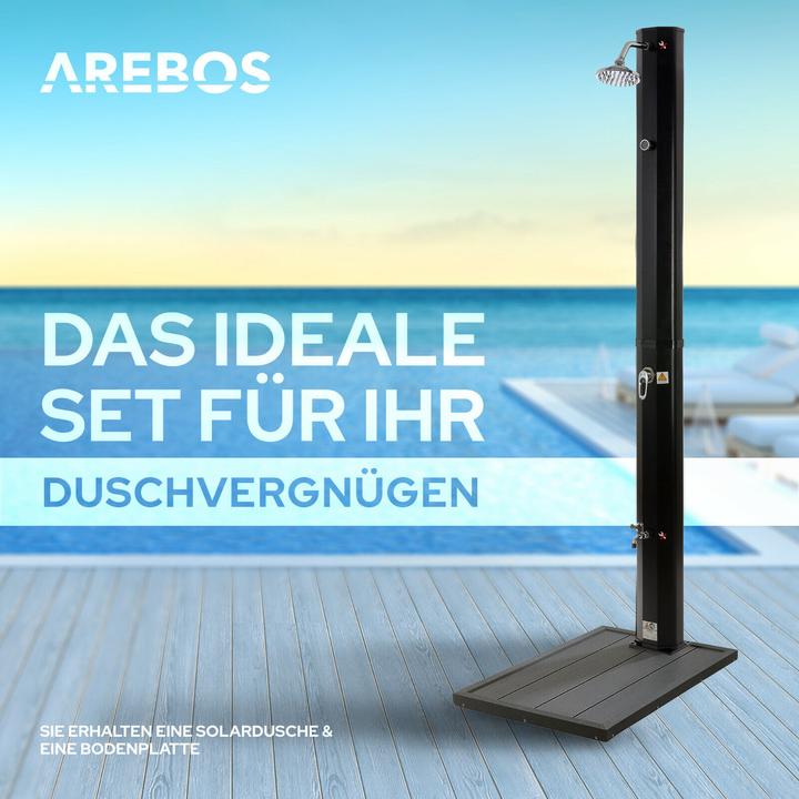 Produktbild Arebos Solardusche mit Bodenplatte