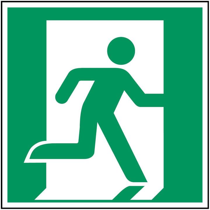 Actual product image Brady ISO 7010 PIC E002 B-7538 ISO safety signage - Escape route (right) Laminated sign