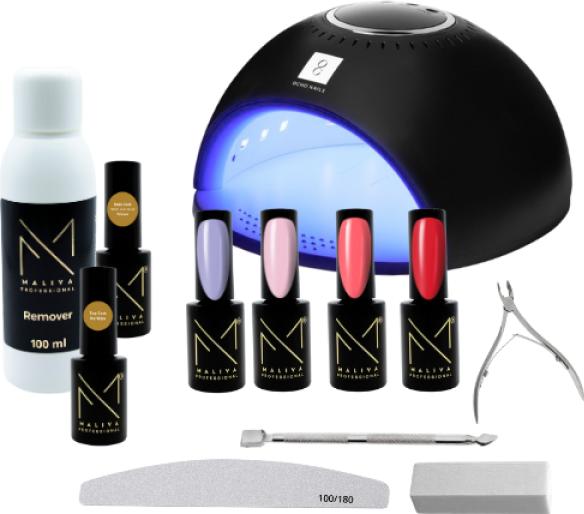 Produktbild Maliva Gellack Starter Set2 (Sweet Light Pink / 047, Temptation Red / 066, Sweet Watermelone / 038, Pastel Blue Sky / 009, UV-Gel Lack)
