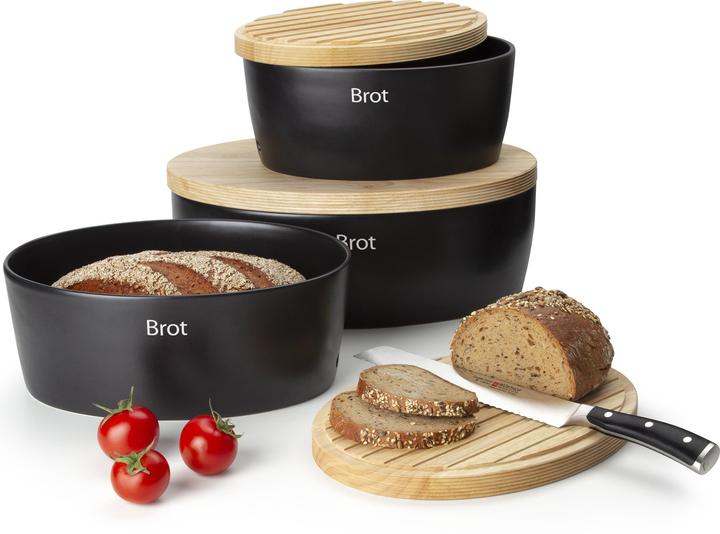 Produktbild Continenta Keramik Brottopf oval, schwarz, 27x20xH13,5cm