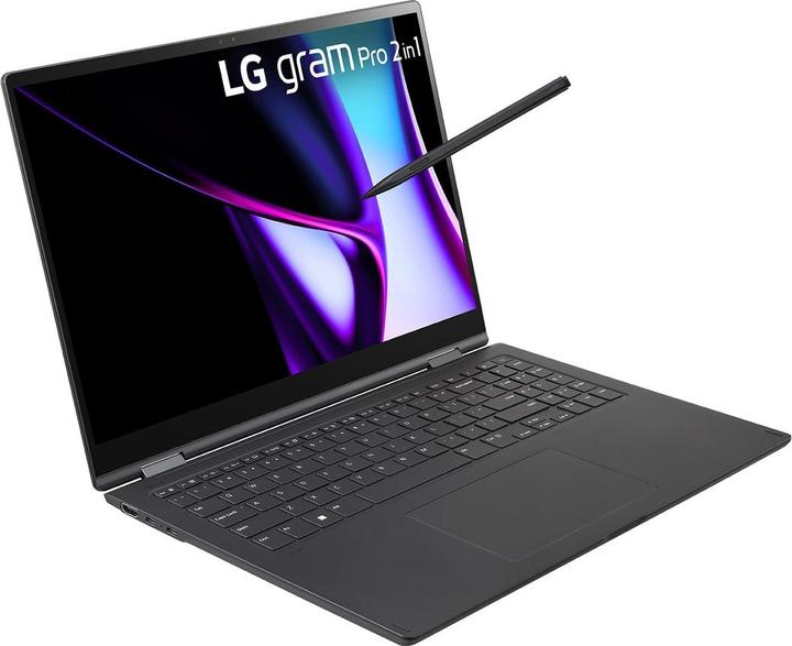 Produktbild LG 16" 16T90SP-K 2in1 Notebook Tablet Core i7 16GB 1TB W11H (16", Intel Core Ultra 7 155H, 16.38 GB, 1024 GB, DE)