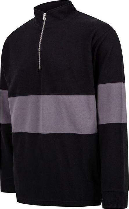 Actual product image Front Row Unisex Adult Panelled Quarter Zip Jumper (L)