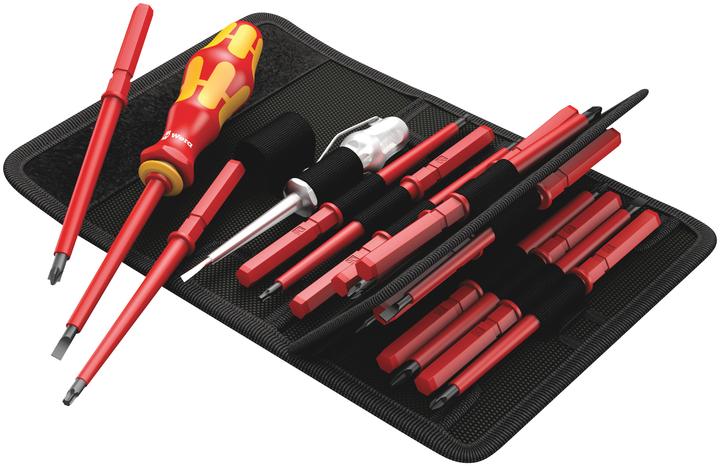 Actual product image Wera VDE interchangeable blade set (Phillipps cross recess (PH), Torx (TX), Pozidriv cross recess (PZ), Slotted screws)