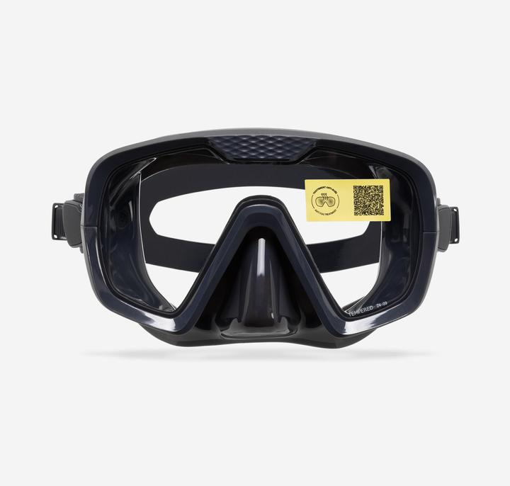 Produktbild Subea Tauchmaske Antibeschlag Silikonriemen - 100 schwarz/grau