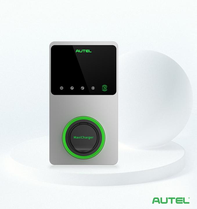Productafbeelding Autel Intelligente MaxiCharger AC Wallbox zilverkleurige plug versie met 4G met LCD (Type 2, 22 kW, 32 A, Hardwired)