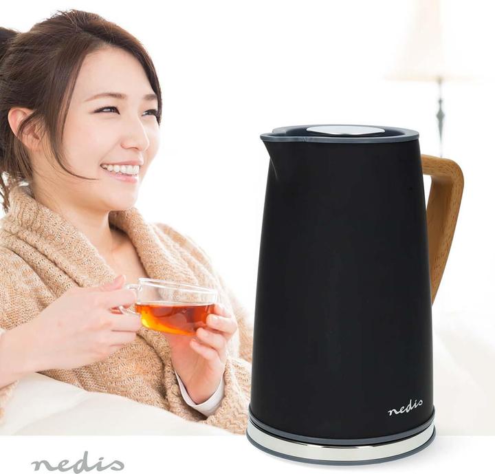 Immagine prodotto Nedis Bollitore | 1,7 l | Soft-Touch | Nero | Ruota di 360 gradi | Elemento riscaldante nascosto | S (1.70 l)